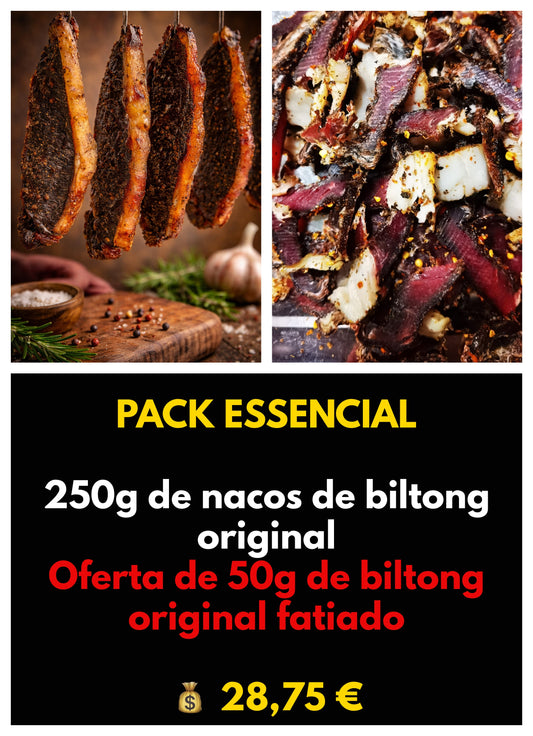 Pack Essencial KAMBAKO | 250g Biltong Original + 50g Fatiado — Poupa €5,75